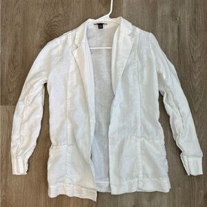 Saks Fifth Avenue Crisp White Linen Top